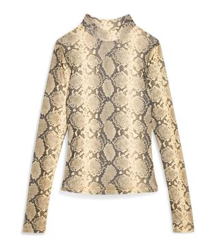 Topshop + Long Sleeve Snake Funnel Top