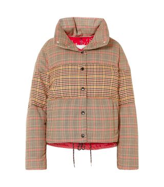 Moncler + Paneled Checked Quilted Wool-Blend Down Jacket