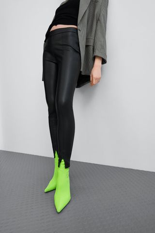 Zara + Faux Leather Leggings