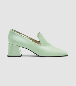 Suzanne Rae + Smoking Heeled Loafer in Jade