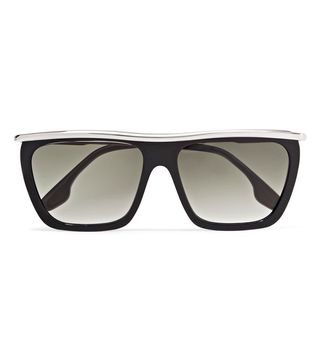 Victoria Beckham + D-Frame Acetate and Silver-Tone Sunglasses