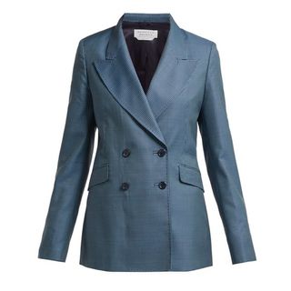 Gabriela Hearst + Sophie Checked Double-Breasted Wool-Blend Blazer