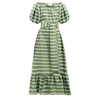 Lisa Marie Fernandez + Prairie Striped Satin Dress