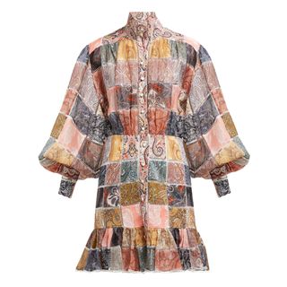 Zimmermann + Ninety-Six Patchwork-Print Shirt Dress