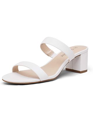 Dream Pairs + Two Strap Open Toe Low Block Sandals