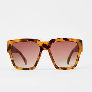 Bershka + Tortoiseshell Maxi Sunglasses