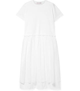 Comme des Garçons + Ruffle-Trimmed Layered Cotton-Jersey and Georgette Dress