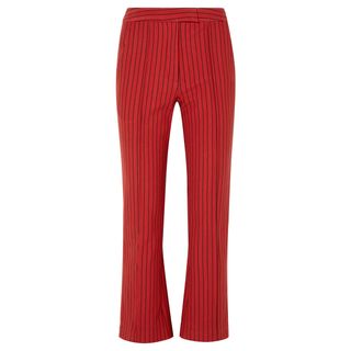 Rosie Assoulin + The Scrunchy Striped Cotton-Blend Trousers