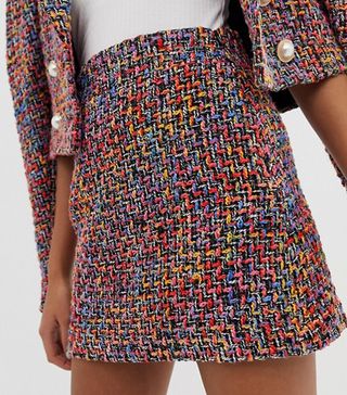 ASOS Design + Pop Boucle Mini Suit Skirt