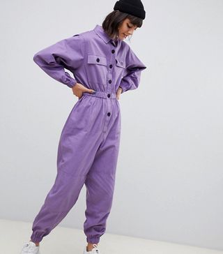 ASOS Design + Boilersuit With Contrast Buttons