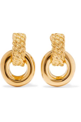 Kenneth Jay Lane + Polished Gold-Tone Clip Earrings