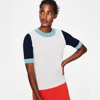 Boden + Colour Detail Knitted Tee