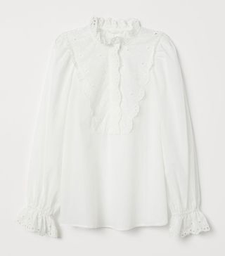 H&M + Blouse With Broderie Anglaise