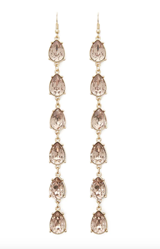 Forever 21 + Tiered Faux Gem Duster Earrings