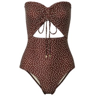 Peony + Cut-Out Ruched Swimsuit