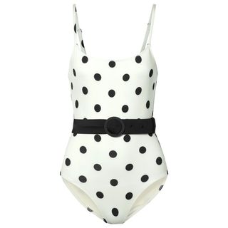 Solid & Striped + The Nina Belted Polkadot Swimsuit