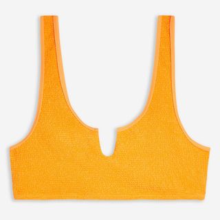 Topshop + Orange Crinkle Bikini Top