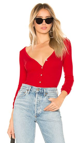 LA Made + Ribbed Cropped Cardigan Top