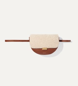 Wandler + Anna Leather And Shearling Belt Bag