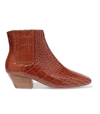 Nanushka + Salsa Croc-Effect Vegan Leather Ankle Boots