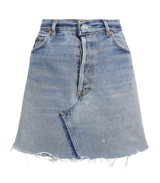 Re/Done + High-Rise Denim Mini Skirt