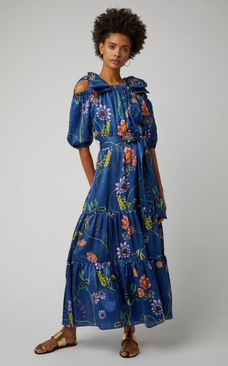 Borgo de Nor + Rosa Floral-Print Silk-Georgette Maxi Dress