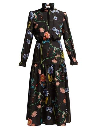 Borgo de Nor + Eugenia Floral Print Crepe Dress