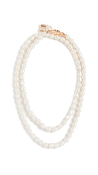 Maison Irem + Double Pearl Padlock Gisele Necklace