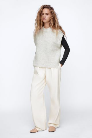Zara + Wool Blend Vest