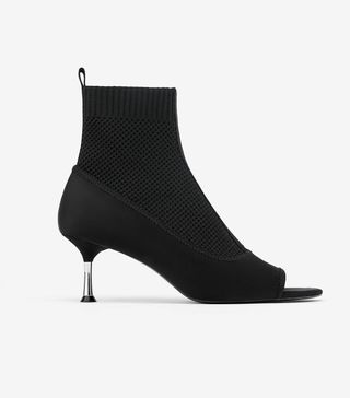 Zara + Stretch Sock Style Heeled Ankle Boots