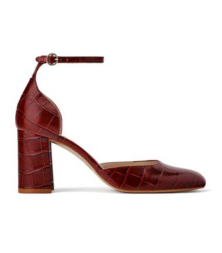 Zara + Animal Print Leather High-Heel Shoes