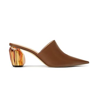 Zara + Geometric Heel Leather Mueles