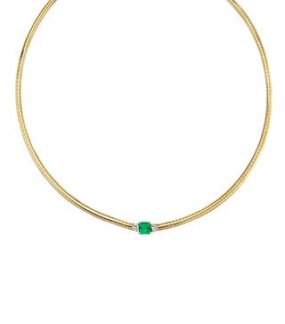 The Last Line + Diamond and Emerald Deco Darling Necklace