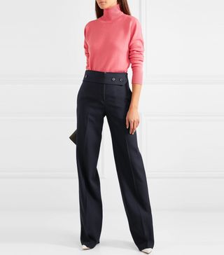 Victoria Beckham + Wool-Twill Wide-Leg Pants