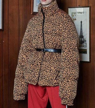 VitalSign + Leopard Oversized Duckie Puffer Jacket
