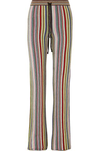 Marques'Almeida + Striped Crocheted Merino Wool Straight-Leg Pants