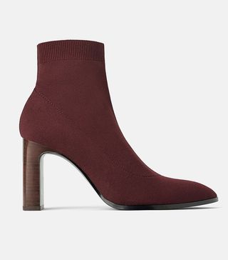 Zara + Heeled Sock-Style Ankle Boots