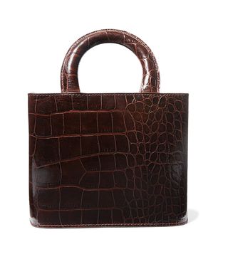 By Staud + Nic Croc-Effect Leather Tote