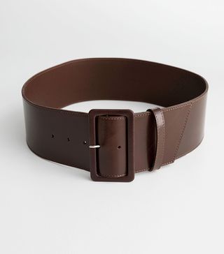 & Other Stories + Wide Rectangle Buckle Leather Belt