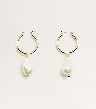 Mango + Pearl Hoops Earrings