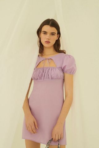 Urban Outfitters + UO Winnie Tie-Front Cutout Mini Dress