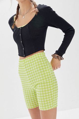 Urban Outfitters + UO Kimmy Gingham High-Rise Bike Short