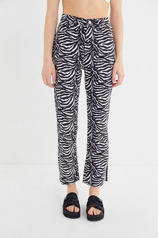 BDG + Skylar Split-Ankle Slim Flare Jean in Zebra Print