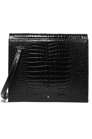 Gu de + Edie Croc-Effect Leather Shoulder Bag