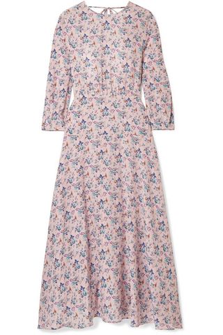 Les Reveries + Floral-Print Silk Crepe de Chine Midi Dress