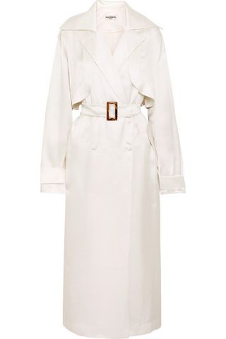 Materiel + Belted Silk-Satin Trench Coat