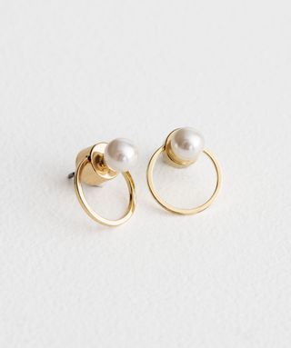 & Other Stories + O-ring Pearl Earrings