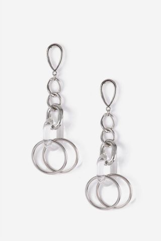 Topshop + Resin And Chain Link Drop Earrings