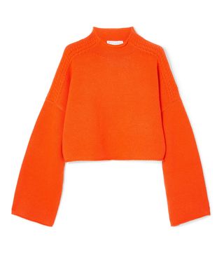 J.W.Anderson + Oversized Cropped Cable-Knit Wool And Cashmere-Blend Sweater