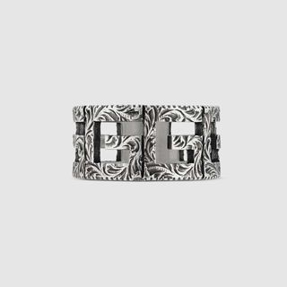 Gucci + Ring With Square G Motif in Silver
